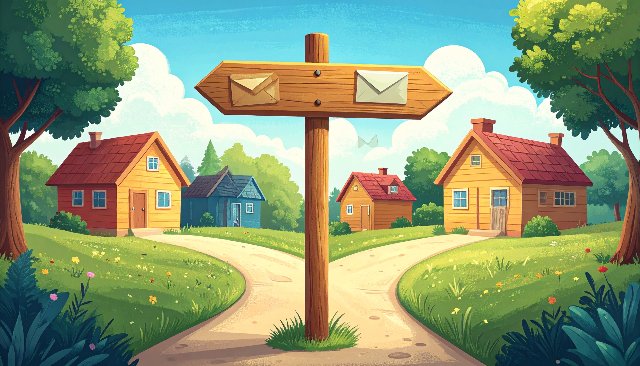 The sender address is the signpost: every message finds its house